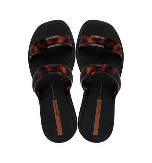 IPANEMA GLOW TRENDY SLIDE AD - Preto/Tartaruga/Marrom