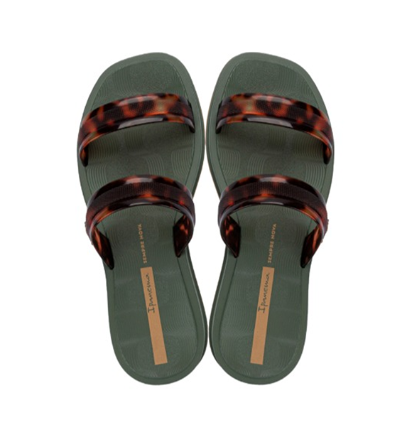 IPANEMA GLOW TRENDY SLIDE AD - Verde/Tartaruga/Bege