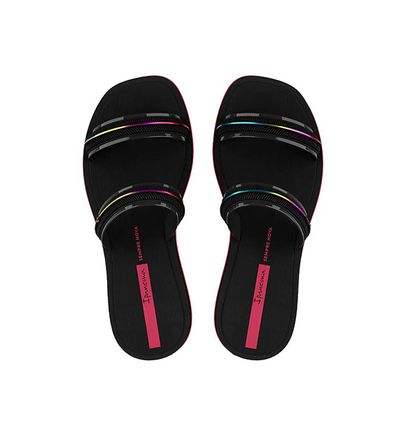 IPANEMA GLOW SLIDE AD - Preto/Rosa