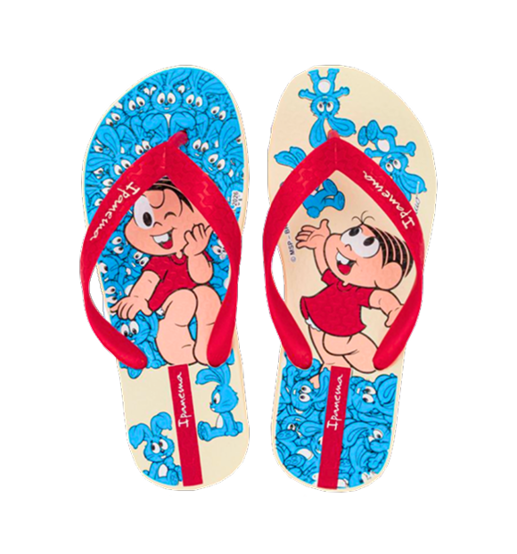 CHINELO INFANTIL IPANEMA TURMA DA MÔNICA - Bege/Vermelho Galap | Mônica