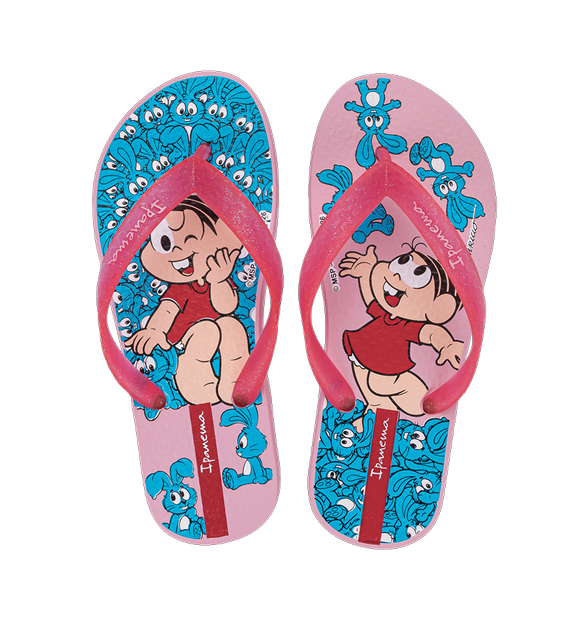 CHINELO INFANTIL IPANEMA TURMA DA MÔNICA - Rosa/Rosa Happy | Mônica