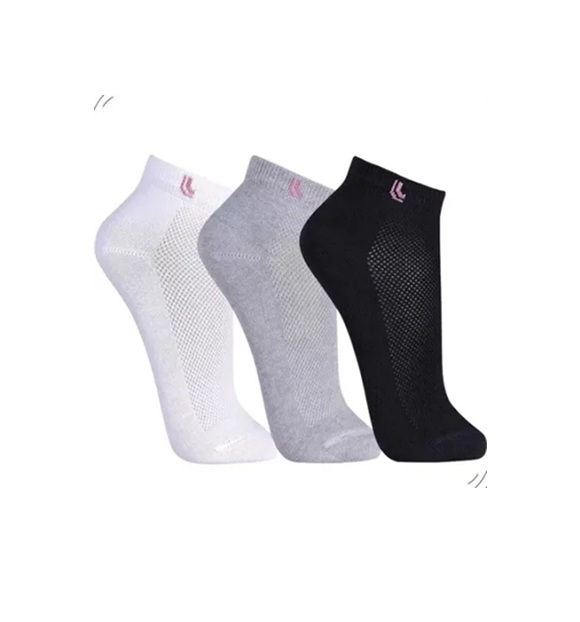 KIT MEIA LUPO AU WALK C/3 - Branco/Preto/Cinza