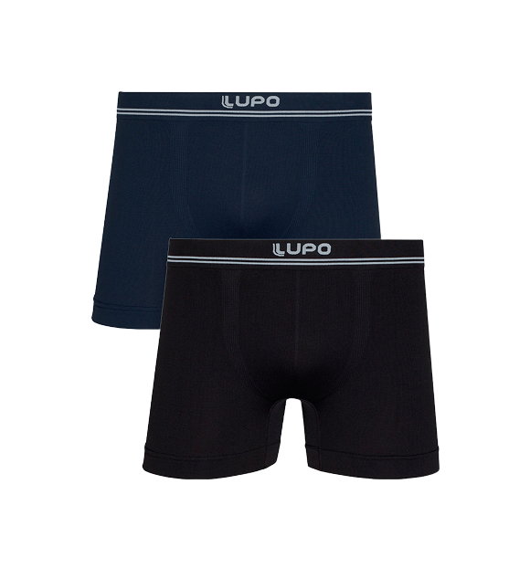 KIT BOXER LUPO MICROFIBRA AD. 436 - Marinho/Preto