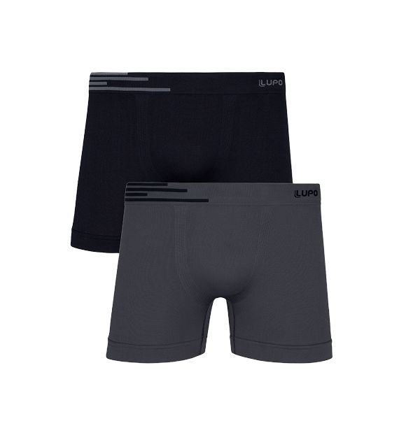KIT BOXER LUPO MICROFIBRA AD. 436 - Preto/Chumbo