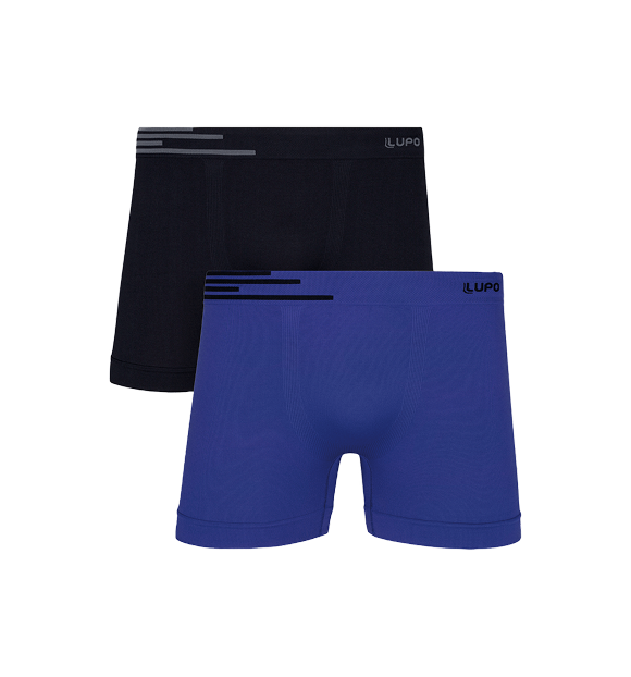KIT BOXER LUPO MICROFIBRA AD. 436 - Azul/Preto