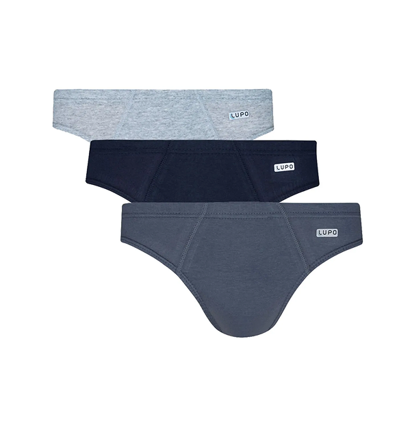 KIT SLIP LUPO ALGODÃO C/3 - Cinza/Grafite/Preto