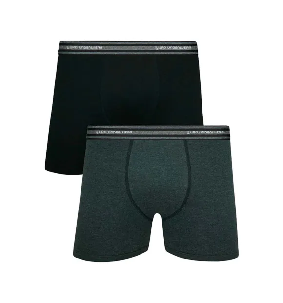 KIT BOXER LUPO ALGODÃO C/ELASTANO AD - Preto/Mescla