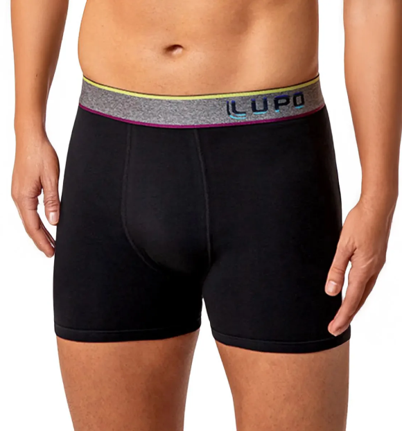 BOXER LUPO ALGODÃO C/ ELASTICO - Preto