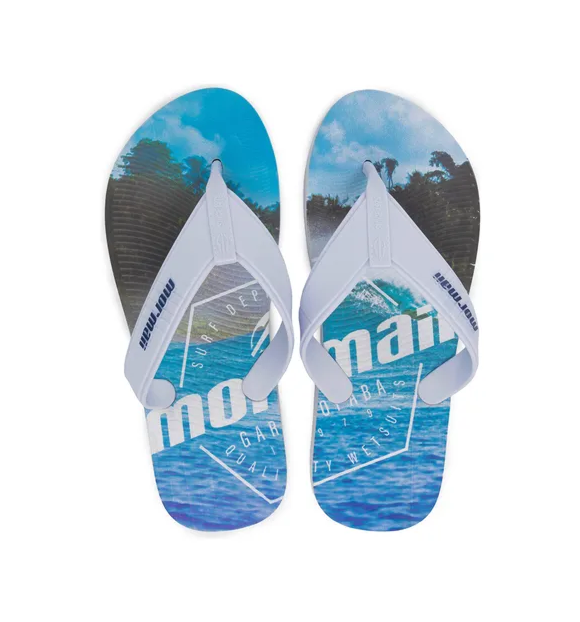 MORMAII TROPICAL GRAPHICS AD - Bco/Bco/Azul