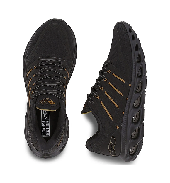 TÊNIS OLYMPIKUS CYBER 4 - Preto/Dourado